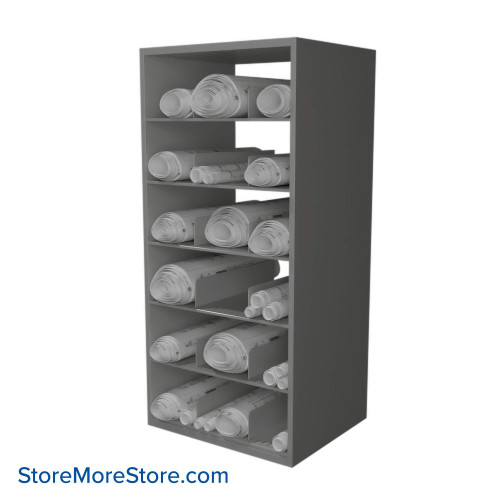 Rolled Blueprint Storage Shelving, 36" W x 30" D, 9 Shelves