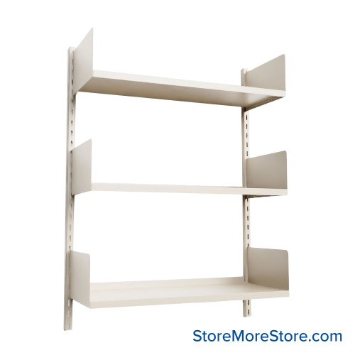 Wall Mounted Shelves, 36" W x 12" D x 48" H, 3 Adjustable Shelves