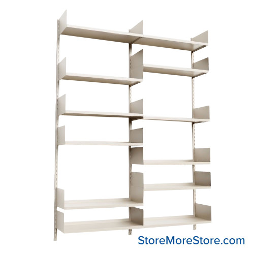 Wall Mounted Shelves, 60" W x 12" D x 84" H, 12 Adjustable Shelves