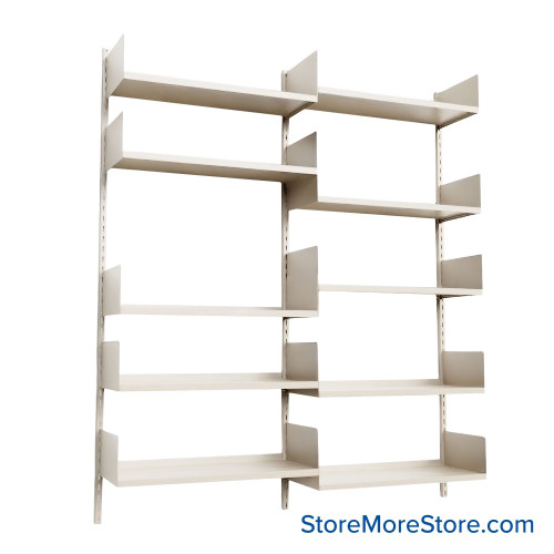 Wall Mounted Shelves, 72" W x 12" D x 72" H, 10 Adjustable Shelfs