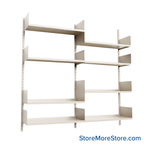 Wall Mounted Shelves, 60" W x 10" D x 66" H, 8 Adjustable Shelves