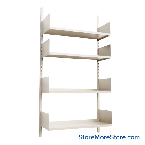 Wall Mounted Shelves, 36" W x 10" D x 66" H, 4 Adjustable Shelves