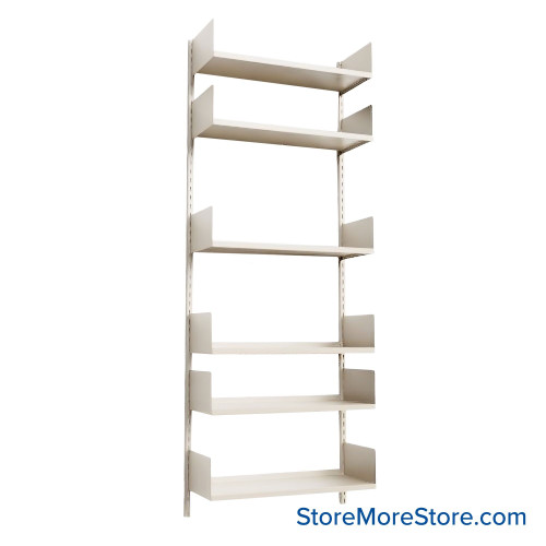 Wall Mounted Shelves, 30" W x 10" D x 84" H, 6 Adjustable Shelves