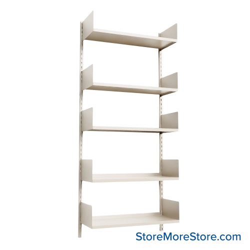 Wall Mounted Shelves, 36" W x 10" D x 72" H, 5 Adjustable Shelves