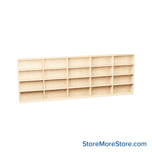 Melamine Bookshelf, 181" W x 24" D x 60" H, Double-Sided Shelving, Without Casters