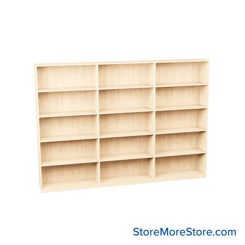 Melamine Bookshelf, 109" W x 20" D x 72" H, Double-Sided Shelving, Without Casters