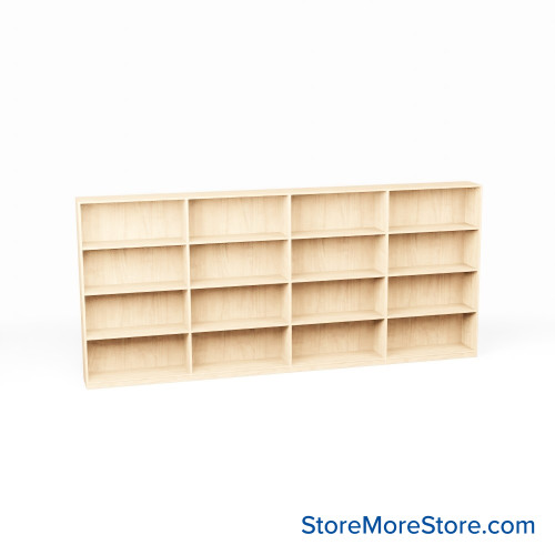Melamine Bookshelf, 145" W x 24" D x 60" H, Double-Sided Shelving, Without Casters