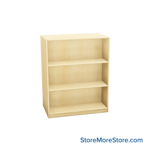 Melamine Bookshelf, 37" W x 20" D x 42" H, Double-Sided Shelving, Without Casters