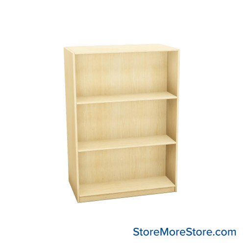 Melamine Bookshelf, 37" W x 20" D x 48" H, Double-Sided Shelving, Without Casters