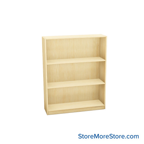 Melamine Bookshelf, 37" W x 10" D x 42" H, Single-Sided Shelving, Without Casters