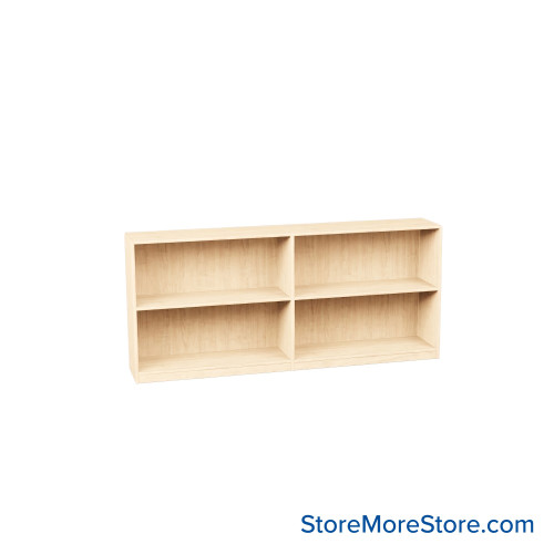 Melamine Bookshelf, 73" W x 12" D x 30" H, Single-Sided Shelving, Without Casters