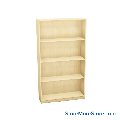 Melamine Bookshelf, 37" W x 10" D x 60" H, Single-Sided Shelving, Without Casters