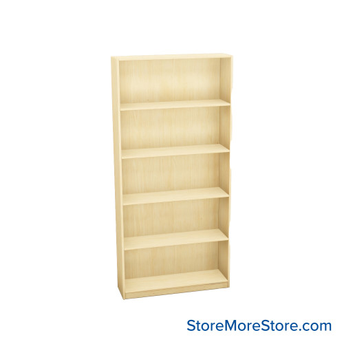 Melamine Bookshelf, 37" W x 10" D x 72" H, Single-Sided Shelving, Without Casters