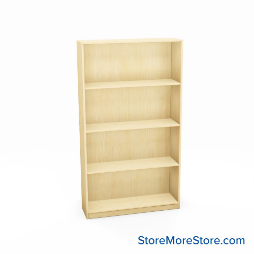 Melamine Bookshelf, 37" W x 12" D x 60" H, Single-Sided Shelving, Without Casters