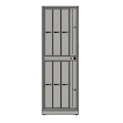 Long Gun Locker, 8 Compartments, Key Lock, Black Textured