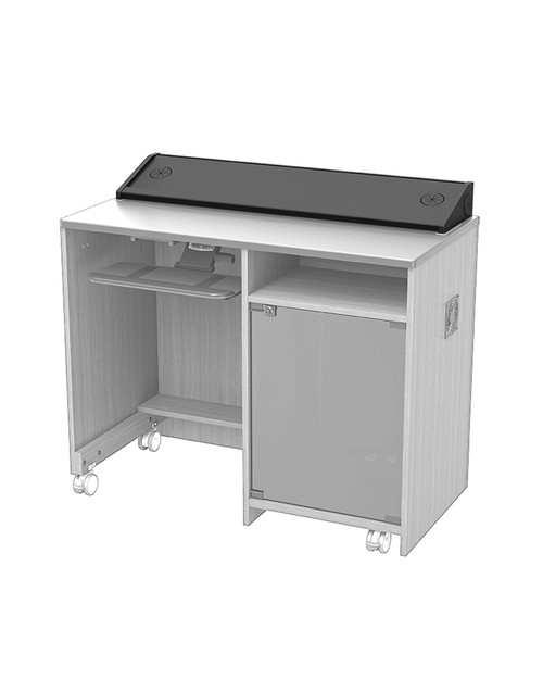 Teaching Multimedia Station with 14U Rack and Articulating Keyboard