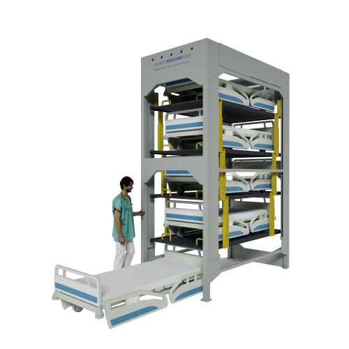 Five High Front Load Hospital Bed Storage Lift 2