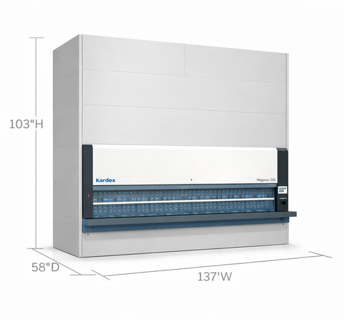 Vertical Carousel Storage System for Healthcare and Sterile Storage - Wide Mid Height