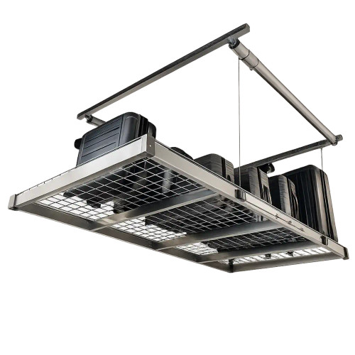 Platform Storage Lift 4 ft x 8 ft 400 lb Capacity Steel Motorized Garage Storage Lift (48 in W x 4 in D x 96 in H)