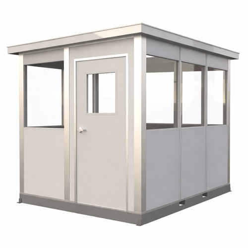 8x10 Modular Security Booth Prefabricated Guard Booth for Security Office for Screening and Access Control (94 in W x 10