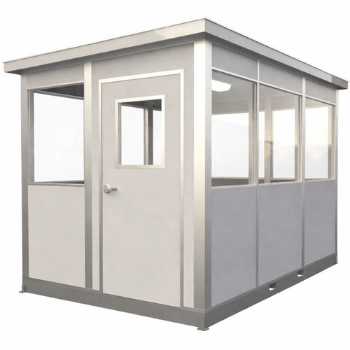 8x12 Modular Security Booth Prefabricated Guard Booth for Gate Security Office for Shipping and Receiving Areas (94 in W