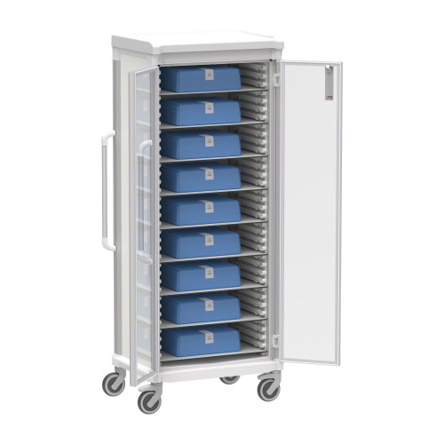 Apollo Wide Glass Door Sterile Core Cart 72.4 Inch (29.5 in W x 72.4 in D x 20.7 in H)