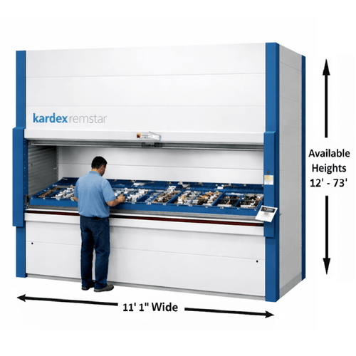 Kardex Remstar Shuttle XLD 500 Vertical Lift Module (VLM) 11' 1'' W x 10' 1'' D x 22' 2'' H Standard Duty Automated Storage and RetrievalSystem (ASRS)