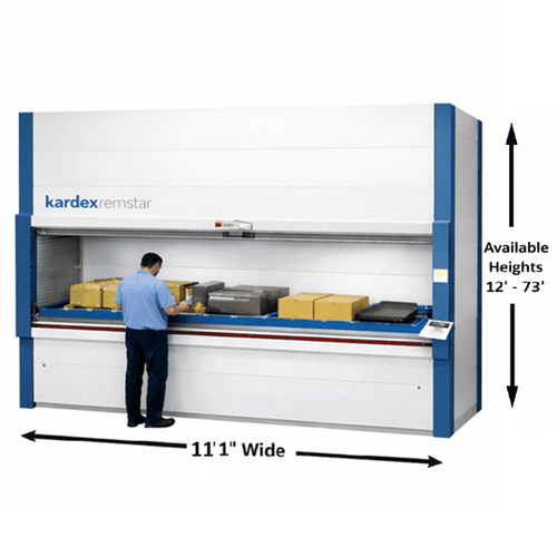 Kardex Remstar Shuttle XLD 500 Vertical Lift Module (VLM) 11' 1'' W x 10' 1'' D x 22' 2'' H Medium Duty Automated Storage and RetrievalSystem (ASRS)