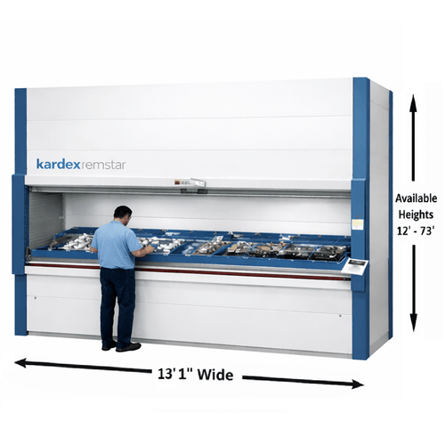 Kardex Remstar Shuttle XLD 500 Vertical Lift Module (VLM) 13' 1'' W x 10' 1'' D x 22' 2'' H Standard Duty Automated Storage and RetrievalSystem (ASRS)