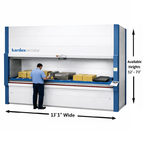 Kardex Remstar Shuttle XLD 500 Vertical Lift Module (VLM) 13' 1'' W x 10' 1'' D x 22' 2'' H Medium Duty Automated Storage and RetrievalSystem (ASRS)
