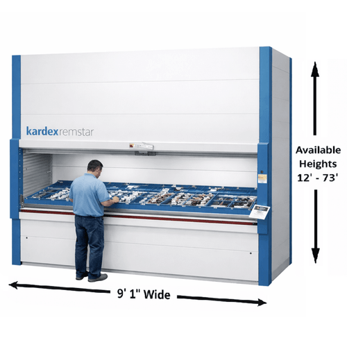 Kardex Remstar Shuttle XLD 700 Vertical Lift Module (VLM) 9' 1'' W x 10' 3'' D x 22' 2'' H Standard Duty Automated Storage and RetrievalSystem (ASRS)