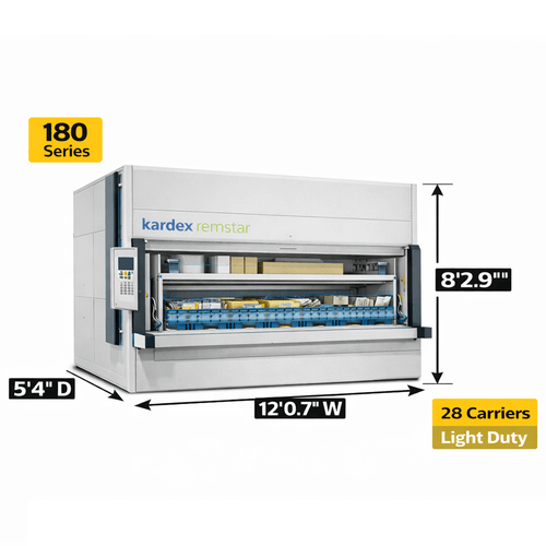 Kardex Megamat 650 Vertical Carousel Modules (VCM) 10' 5'' W x 5' 7.4'' D x 8' 2.9'' H - 6 Carrier - Heavy Duty Storage 