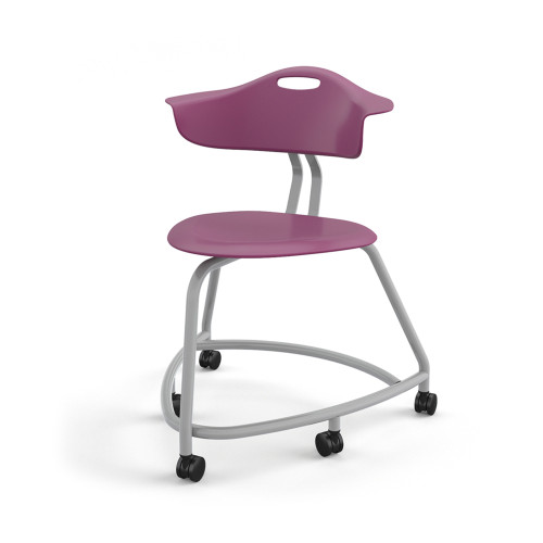 360 Chair with Back and Hard Wheel Casters - Purple (26 in W x 31.25 in D x 26 in H)