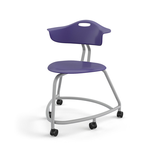 360 Chair with Back and Hard Wheel Casters - Navy (26 in W x 31.25 in D x 26 in H)