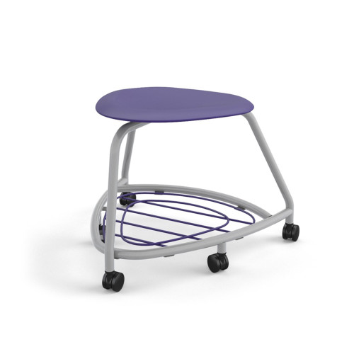 360 Backless Chair with Bookbag Rack and Soft Wheel Casters - Navy (26 in W x 18 in D x 26 in H)