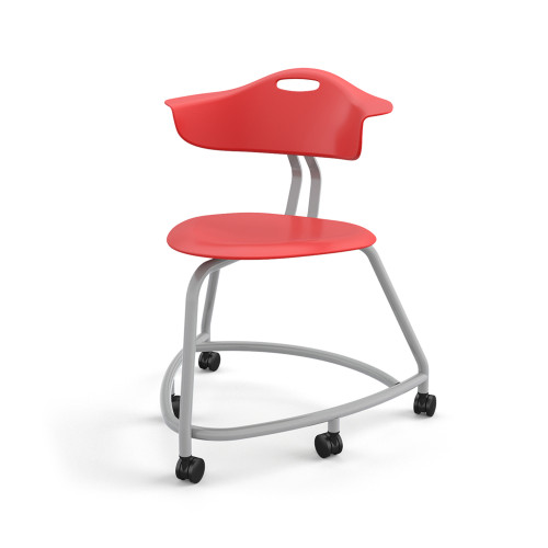 360 Chair with Back and Soft Wheel Casters - Red (26 in W x 31.25 in D x 26 in H)