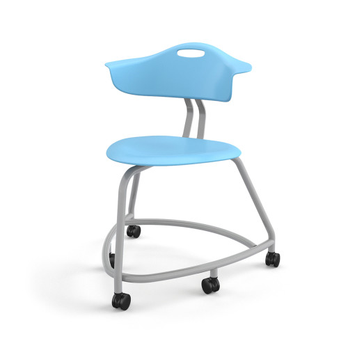 360 Chair with Back and Soft Wheel Casters - Sky (26 in W x 31.25 in D x 26 in H)