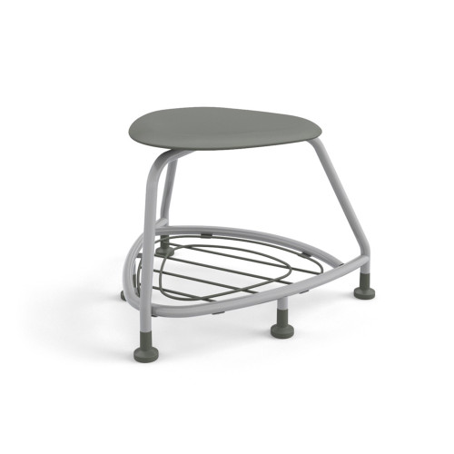 360 Backless Chair with Bookbag Rack and Glides - Storm (26 in W x 18 in D x 26 in H)