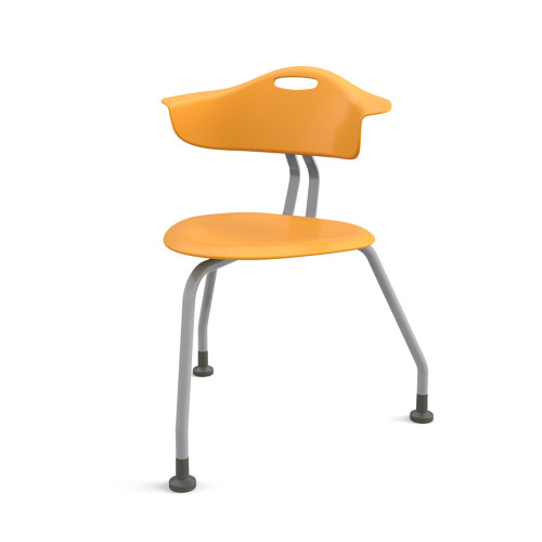 360 3 Leg Chair with Back and Glides - Orange (26 in W x 31.25 in D x 26 in H)