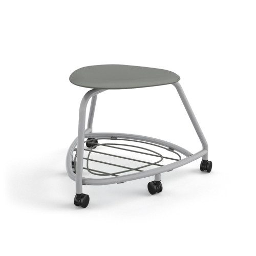 360 Backless Chair with Bookbag Rack and Soft Wheel Casters - Storm (26 in W x 18 in D x 26 in H)