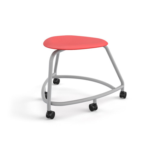 360 Backless Chair with Soft Wheel Casters - Red (26 in W x 18 in D x 26 in H)