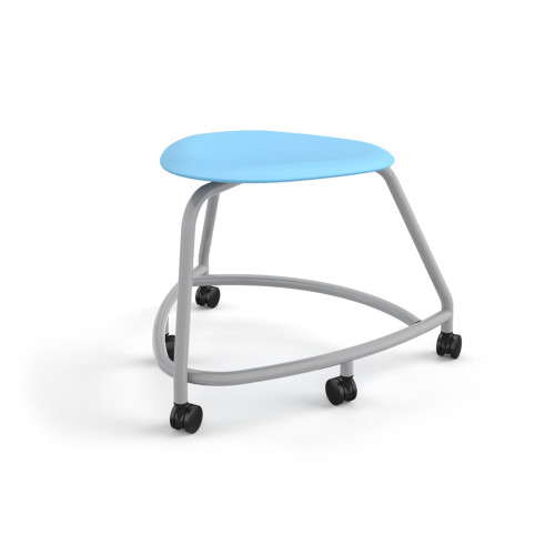 360 Backless Chair with Soft Wheel Casters - Sky (26 in W x 18 in D x 26 in H)