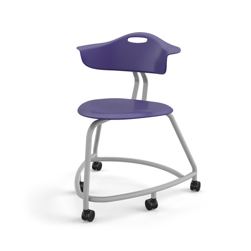 360 Chair with Back and Soft Wheel Casters - Navy (26 in W x 31.25 in D x 26 in H)