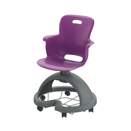 Ethos Five Star Base Chair with Swivel Soft Plastic Seating Shell and Hard Wheel Casters - Purple (25 in W x 20 in D x 2