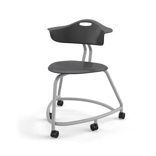 360 Chair with Back and Hard Wheel Casters - Black (26 in W x 31.25 in D x 26 in H)