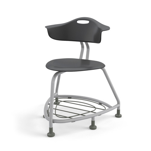 360 Chair with Back, Bookbag Rack, and Glides - Black (26 in W x 31.25 in D x 26 in H)