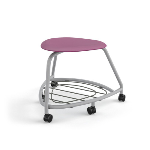 360 Backless Chair with Bookbag Rack and Hard Wheel Casters - Purple (26 in W x 18 in D x 26 in H)