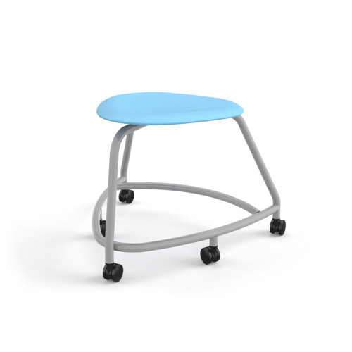 360 Backless Chair with Hard Wheel Casters - Sky (26 in W x 18 in D x 26 in H)