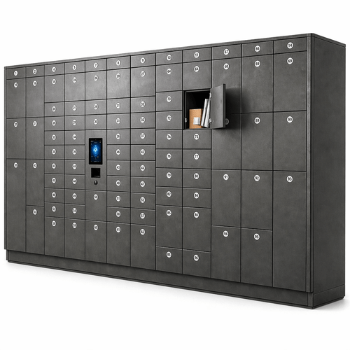 50 Opening Corporate Mail & Package Smart Locker System for Offices (129.5 in W x 80 in D x 24 in H)