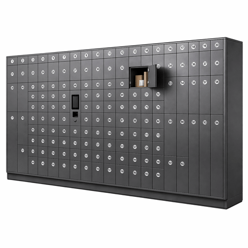 100 Opening Corporate Mail & Package Smart Locker System for Offices (209.5 in W x 80 in D x 24 in H)